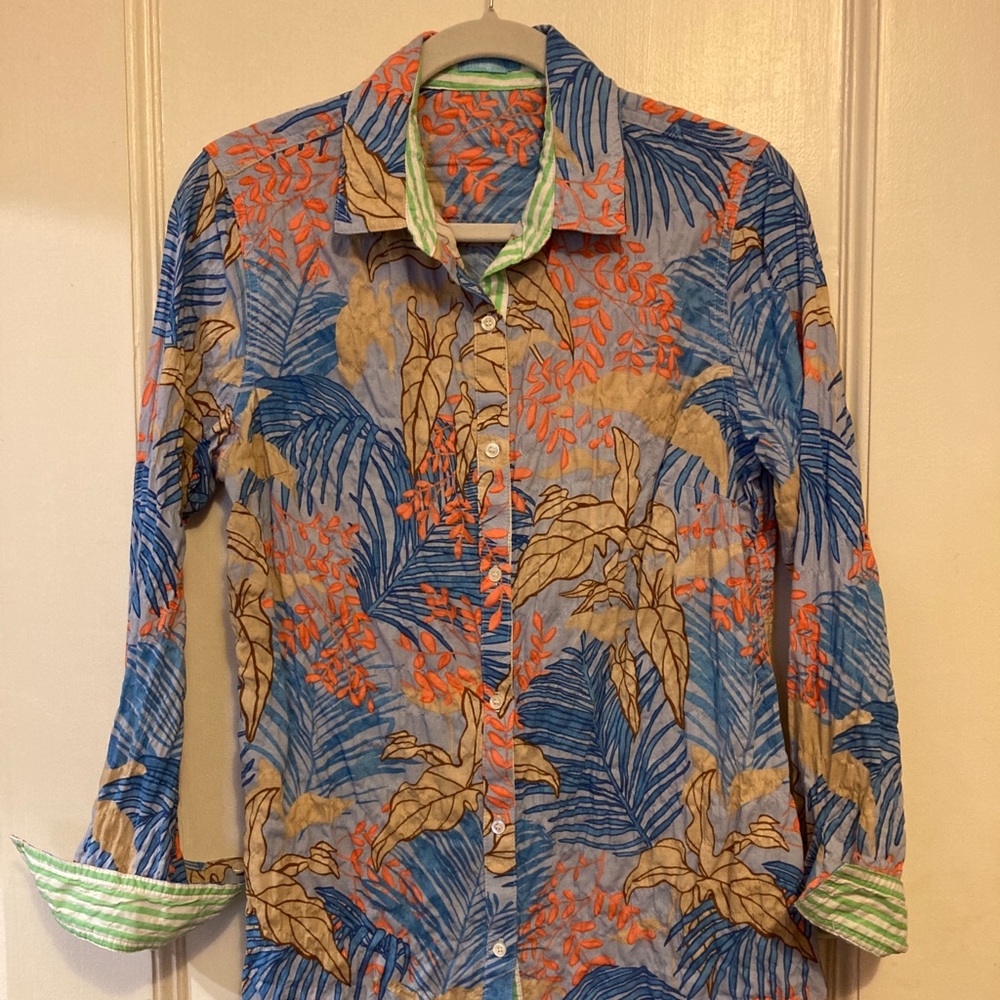 J.McLaughlin women’s cotton tropical shirt, M